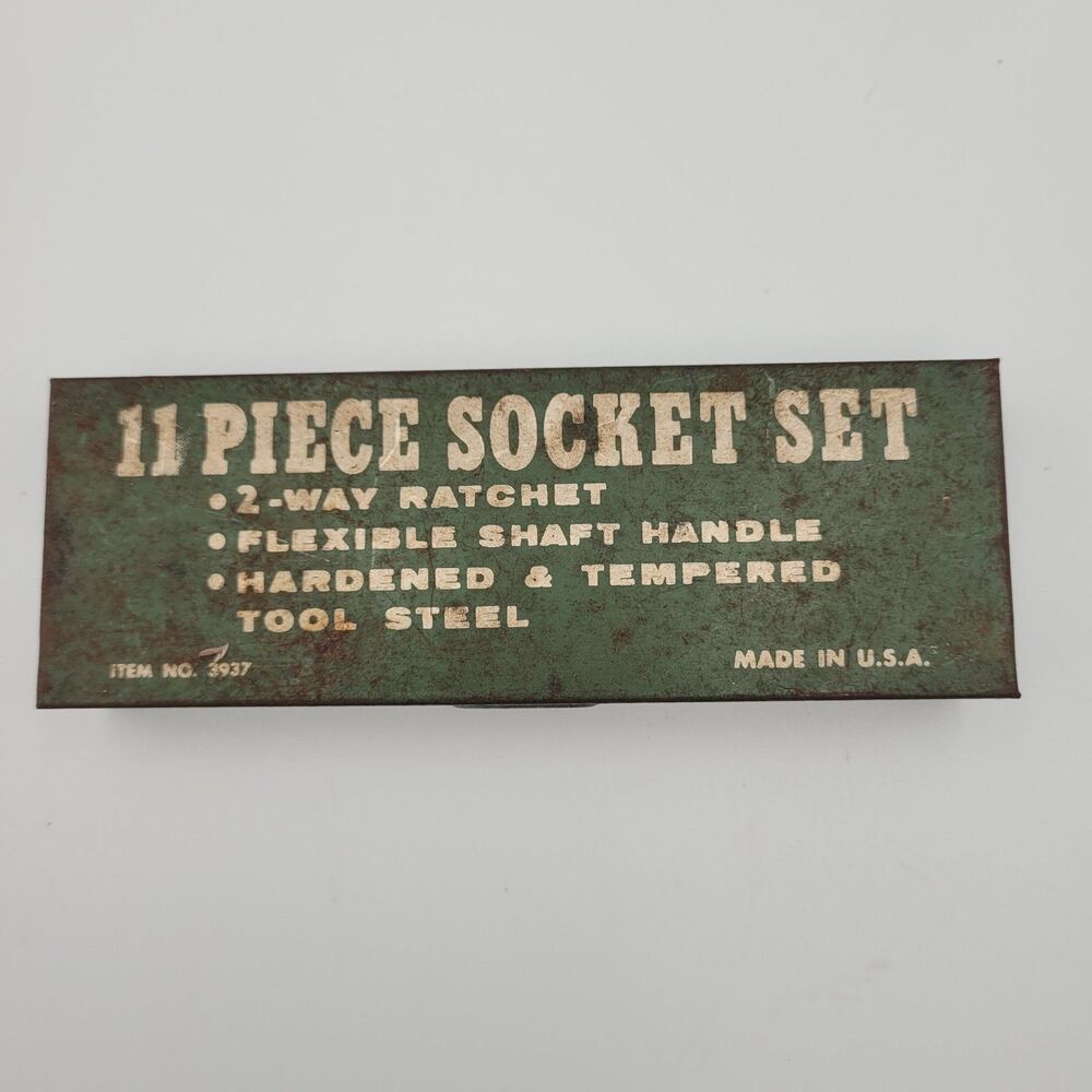 Vintage Oxwall 11 pc Socket Set  #3937 ~ 3/16" - 7/16" plus extras Made in USA